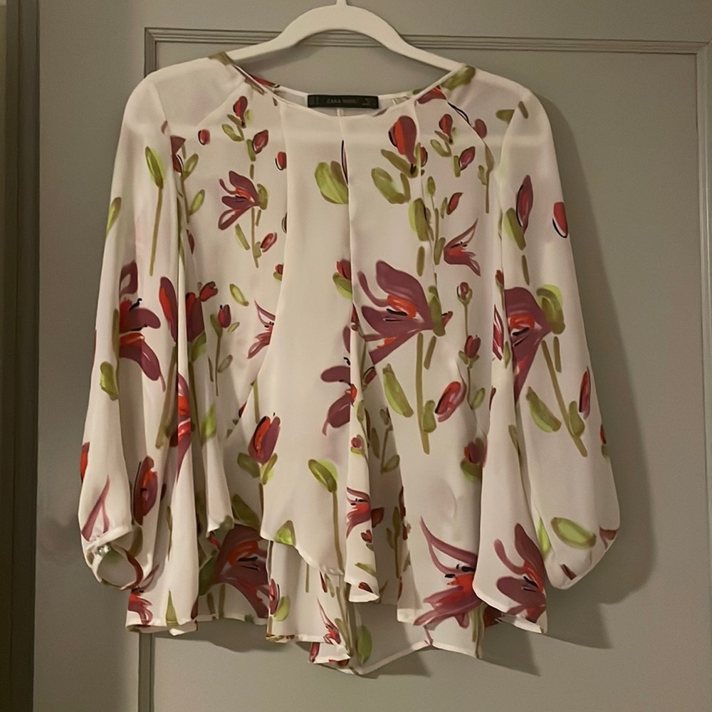 Zara floral blouse